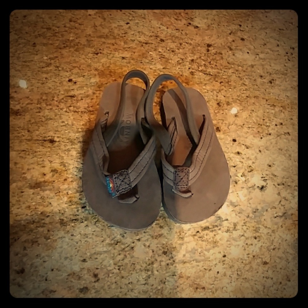 Rainbow flip flops